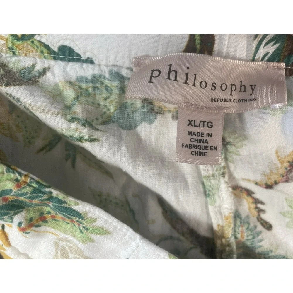 Philosophy Linen Blend Shorts Womens XL Pull-On Elastic Waist Pockets